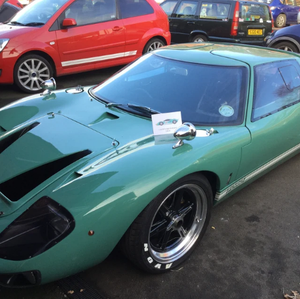 A classic Ford GT40 in mint with a personalised Happy Birthday card from Hamilton Metalworks.