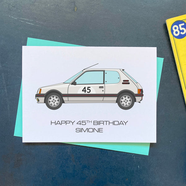 Peugeot 205 GTI Birthday Card