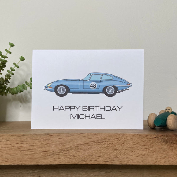 E-Type Jaguar Birthday Card