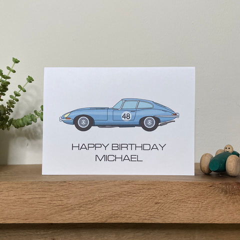 E-Type Jaguar Birthday Card