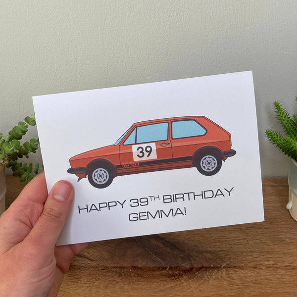 Mk1 Golf VW Birthday Card