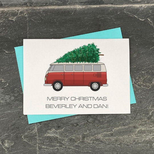 Personalised VW Camper Christmas Card
