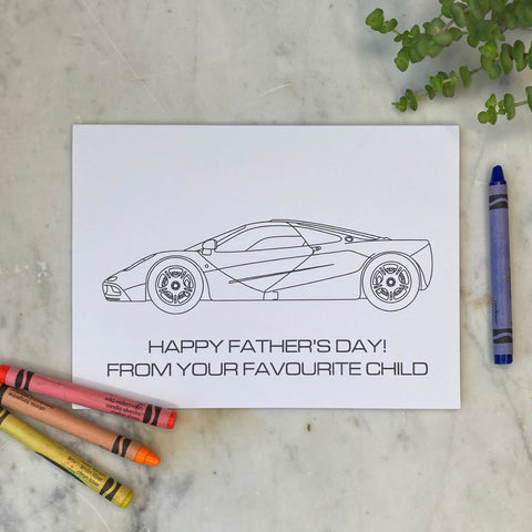 McLaren F1 Father's Day Colouring In Card