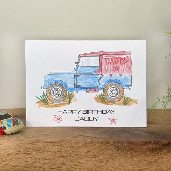 Colour In Land Rover Birthday Card