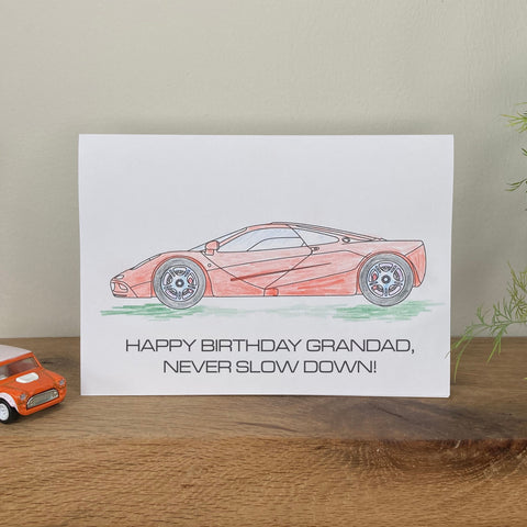 Colour In McLaren F1 Birthday Card